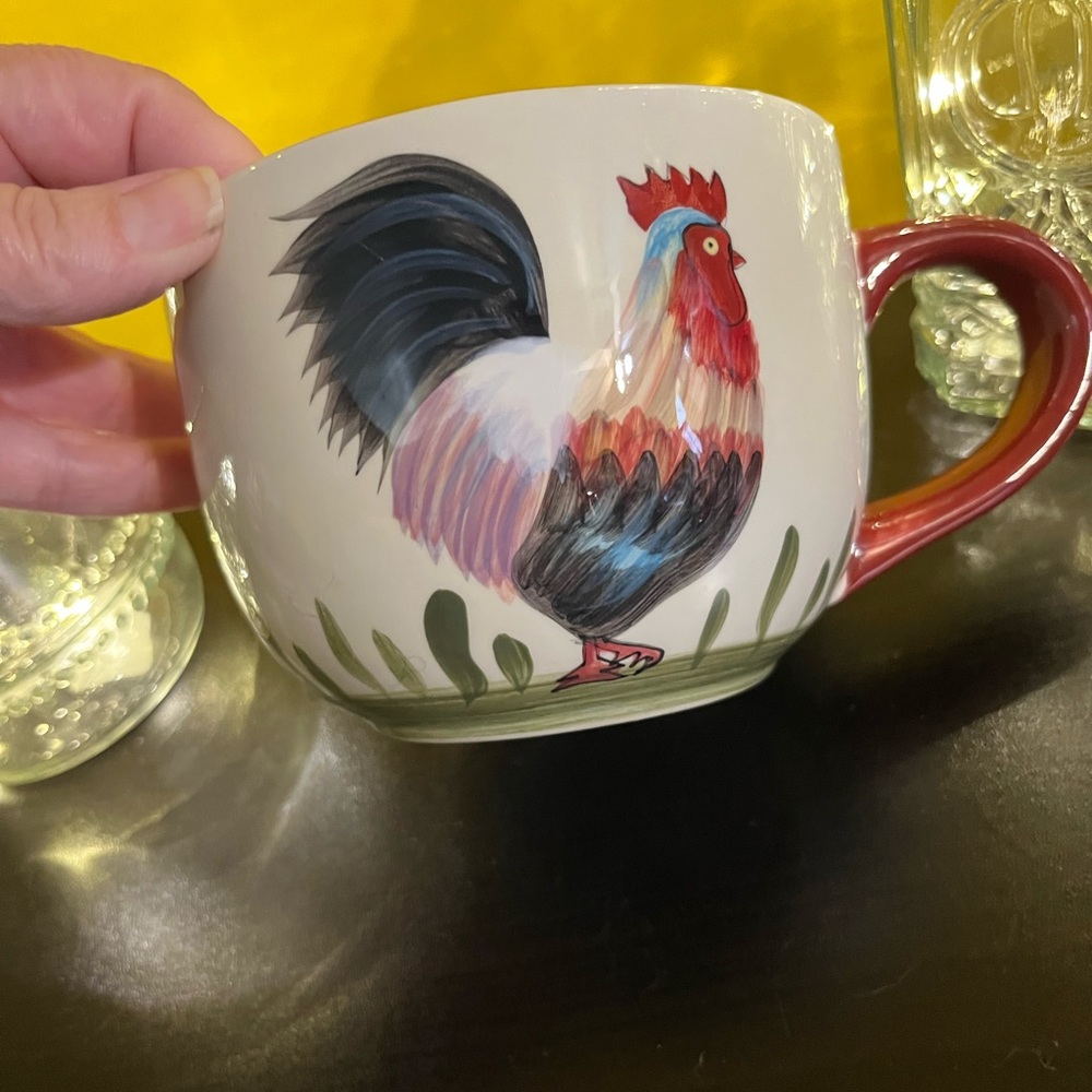 Home Interiors Rooster Mug with Green Accents